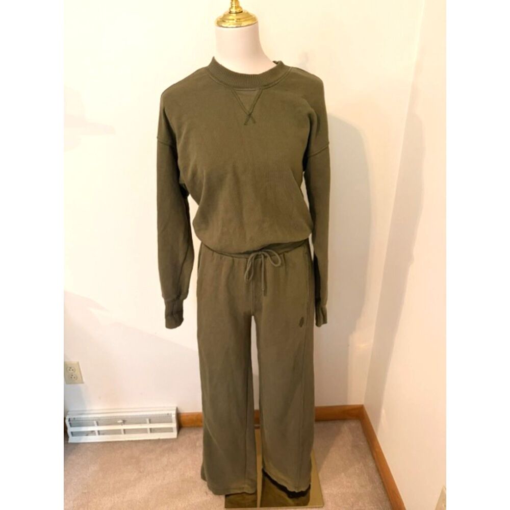 FP Movement Free People Olive Green Open Back Jumpsuit Onesie Women’s XS
